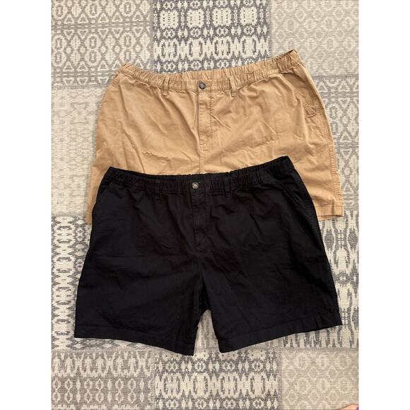 2 Pairs Chubbies Shorts Mens 3XL Casual Khaki Chino Elastic Waist Flap Pocket 7” - Picture 2 of 9